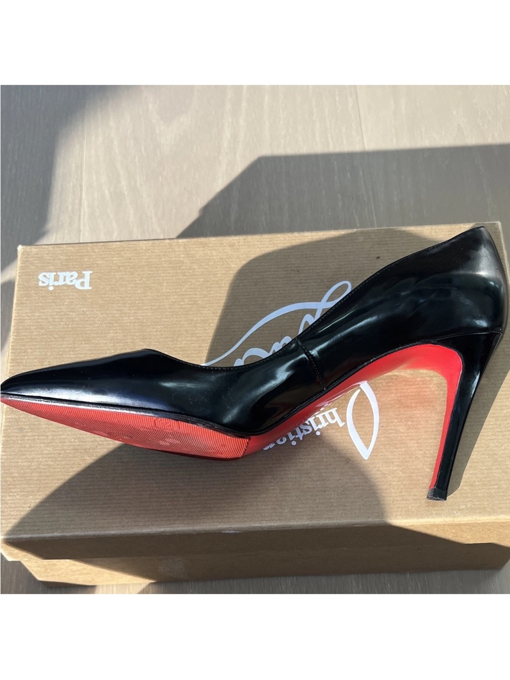 Christian Louboutin Black Patent Calf Leather Pigalle 85 Pump EU 38.5 - Picture 4 of 13